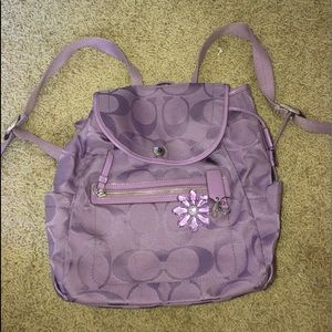 Small Purple Coach Bookbag 13 x 19
